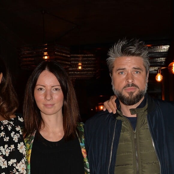 Alicia Fall, Caroline Balland, Anthony Dupray et Cartouche - Soirée d'ouverture du restaurant "Ikone" à Paris le 30 mars 2017.