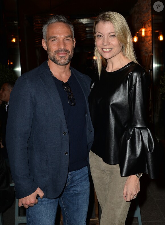 Philippe Bas et Claire Verneil - Soirée d'ouverture du restaurant "Ikone" à Paris le 30 mars 2017.