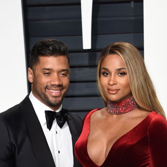 Ciara enceinte et son mari Russell Wilson à Berverly Hills, le 26 février 2017. © Chris Delmas/Bestimage