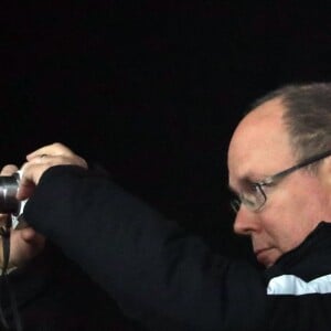 Le prince Albert II de Monaco lors de la finale de la Coupe de la Ligue 2017 entre l'AS Monaco et le PSG, victorieux 4-1, au Parc OL à Lyon, le 1er avril 2017. © Cyril Moreau/Bestimage