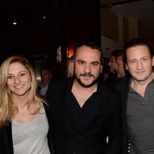 Exclusif - François-Xavier Demaison, sa compagne Anais, Benoît Magimel et sa compagne Margot lors de la soirée d'inauguration (cocktail dînatoire) du nouveau restaurant, méditerranéen, de la salle Pleyel, le Noto, à Paris, France, le 29 mars 2017. Benjamin Patou et Cyril Colbeau-Justin ont su s'entourer des meilleurs pour Noto. L'architecte L. Gonzalez et l'instigateur du projet B. Patou ont entrecroisé leurs inspirations et leurs imaginaires pour créer Noto. Au piano, le chef P. Charvet. © Rachid Bellak/Bestimage