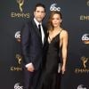 David Schwimmer et sa femme Zoe Buckman - 68ème cérémonie des Emmy Awards au Microsoft Theater à Los Angeles, le 18 septembre 2016.