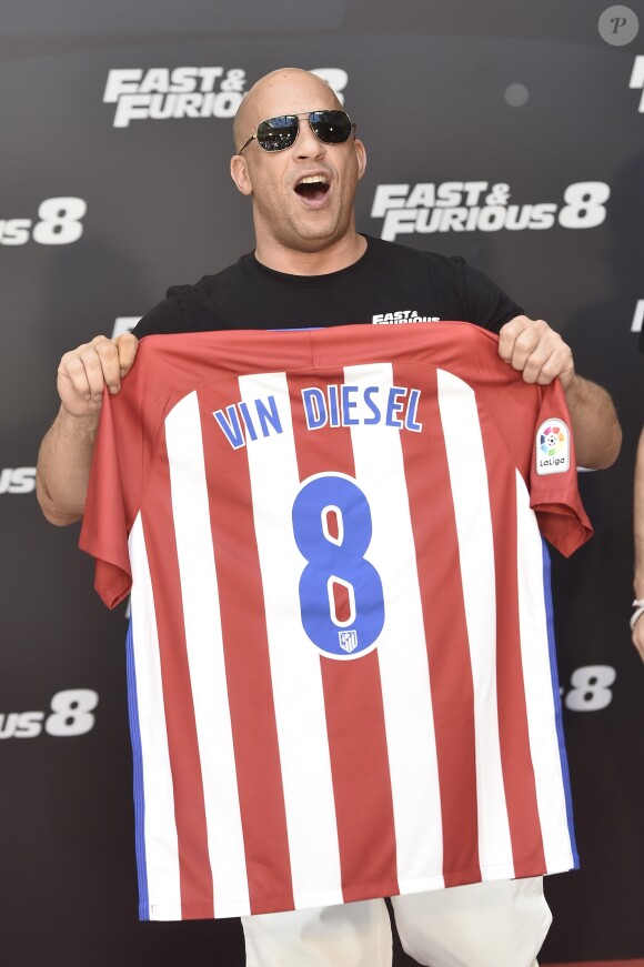 Vin Diesel - Photocall du film "Fast and Furious 8" à Madrid. Le 6 avril 2017.