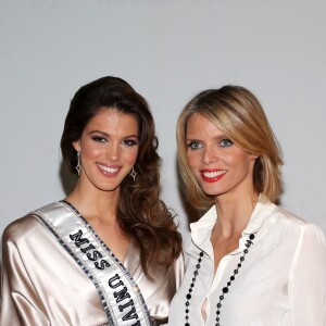 Sylvie Tellier - Iris Mittenaere, Miss France 2016 et Miss Univers 2016, donne une conférence de presse pour le lancement de sa tournée médiatique à l'hôtel Marignan Champs Elysée à Paris le 17 mars 2017. © CVS / Bestimage