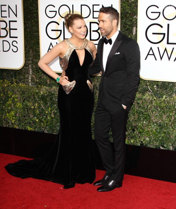 Ryan Reynolds et sa femme Blake Lively - 74ème cérémonie annuelle des Golden Globe Awards à Beverly Hills. Le 8 janvier 2017