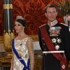 La princesse Marie et le prince Joachim de Danemark arrivant au dîner d'Etat en l'honneur de la visite officielle du roi Philippe et de la reine Mathilde de Belgique au Palais de Christiansborg à Copenhague le 28 mars 2017.