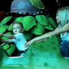 Stéphanie Clerbois et son fils Lyam de sortie dans un parc d'attractions