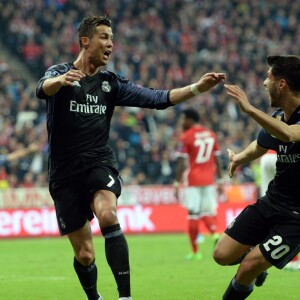Cristiano Ronaldo lors du quart de finale aller de Ligue des Champions entre le Bayern Munich et le Real Madrid à l'Allianz Arena de Munich le 12 avril 2017.
