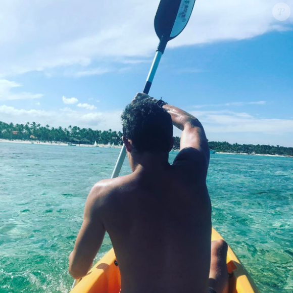 Julien Castaldi en vacances avec sa mère et son frère à Punta Cana en République domincaine. Avril 2017.