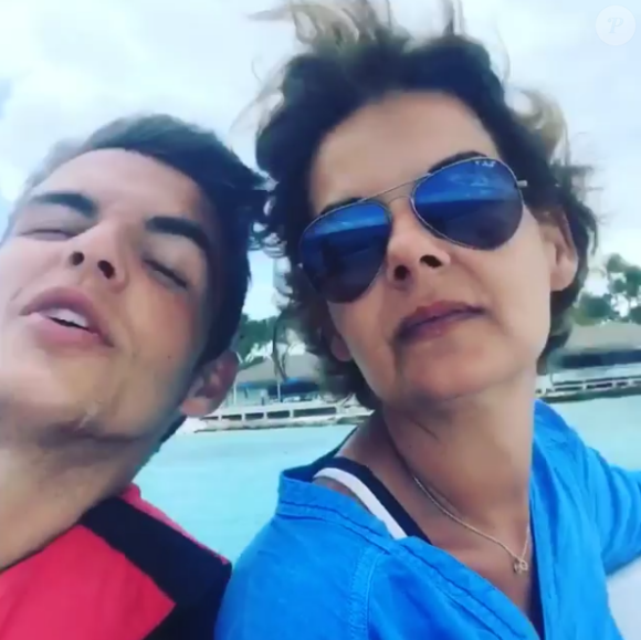 Julien Castaldi en vacances avec sa mère et son frère à Punta Cana en République domincaine. Avril 2017.