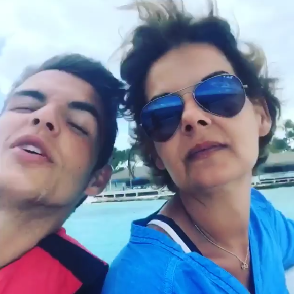 Julien Castaldi en vacances avec sa mère et son frère à Punta Cana en République domincaine. Avril 2017.