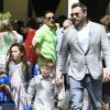 Ben Affleck et Jennifer Garner emmènent leurs enfants Violet, Seraphina et Samuel à la messe de Pâques à Los Angeles, le 16 avril 2017
