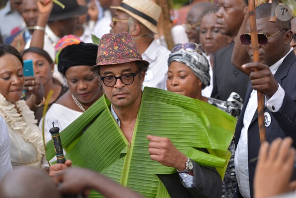 Exclusif - Yannick Noah - Cérémonie traditionnelle lors des obsèques de Zacharie Noah à Yaoundé au Cameroun le 18 janvier 2017.