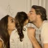 Valérie Bègue partage une photo avec sa fille Jazz et son ex-mari Camille Lacourt sur Instagram le 3 avril 2017.