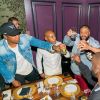 Jay Z, Tyran 'Ty Ty' Smith, DJ Khaled, Lenny Santiago et Terrence J - Dîner d'anniversaire de Lenny Santiago au Beauty & Essex à Los Angeles. Le 18 avril 2017.