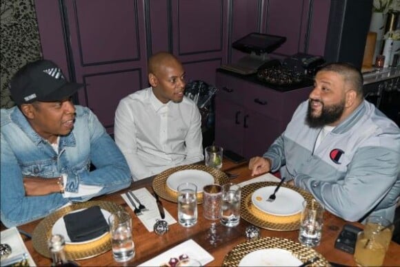 Jay Z, Tyran 'Ty Ty' Smith et DJ Khaled - Dîner d'anniversaire de Lenny Santiago au Beauty & Essex à Los Angeles. Le 18 avril 2017.