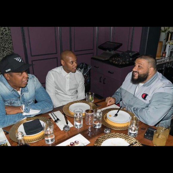 Jay Z, Tyran 'Ty Ty' Smith et DJ Khaled - Dîner d'anniversaire de Lenny Santiago au Beauty & Essex à Los Angeles. Le 18 avril 2017.