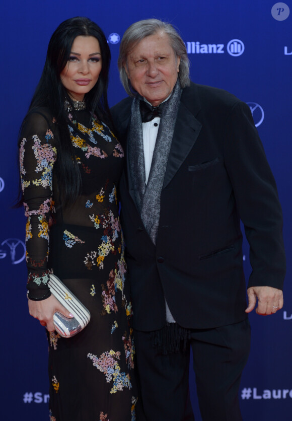 Ilie Nastase et sa femme Brigitte - Soirée des Laureus World Sport Awards 2017 à Monaco le 14 février 2017.