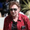 Johnny Hallyday avec sa femme Laeticia, leurs filles Jade et Joy, Marie Poniatowski avec son mari Pierre Rambaldi et leur fille Tess, à Santa Monica, le 1er avril 2017. -
