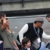 Amélie Mauresmo et son fils Aaron Mauresmo avec Yannick Noah lors de France - Islande (Euro 2016) au Stade de France à Saint-Denis, le 3 juillet 2016. © Cyril Moreau/Bestimage