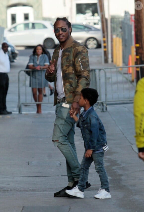 Le Rappeur Future va participer avec son fils Future Zahir Wilburn à l'émission ''Jimmy Kimmel'' à Hollywood, le 24 avril 2017.
