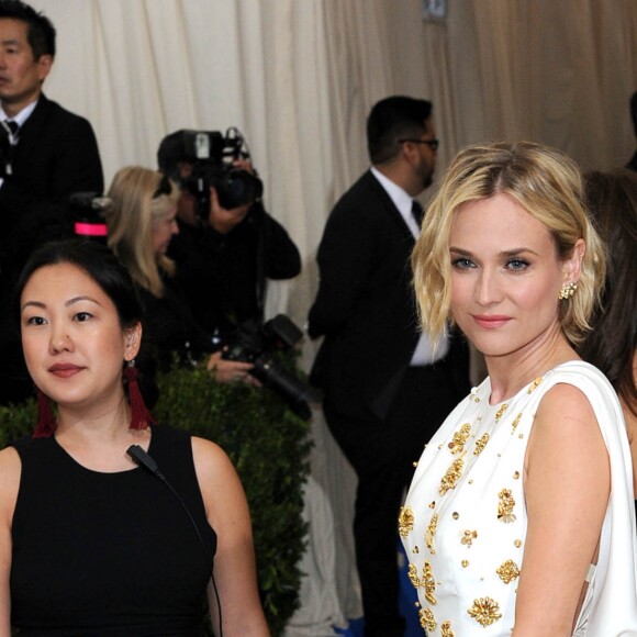 Diane Kruger, habillée d'une robe Prada - Met Gala 2017, exposition "Rei Kawakubo/Comme des Garçons: Art Of The In-Between" au Metropolitan Museum of Art. New York, le 1er mai 2017.