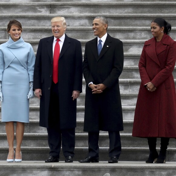 Melania Trump, Donald Trump, Barack Obama et Michelle Obama au Capitol à Washington, le 20 janvier 2017