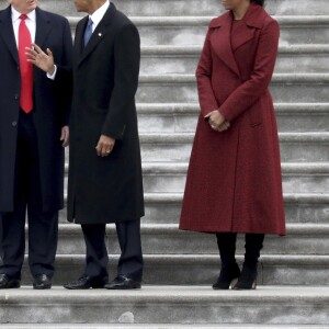 Melania Trump, Donald Trump, Barack Obama et Michelle Obama au Capitol à Washington, le 20 janvier 2017