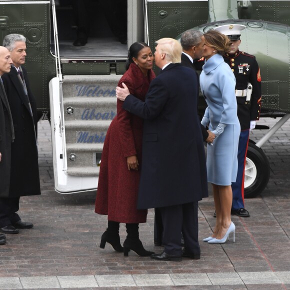 Melania Trump, Donald Trump, Barack Obama et Michelle Obama au Capitol à Washington, le 20 janvier 2017