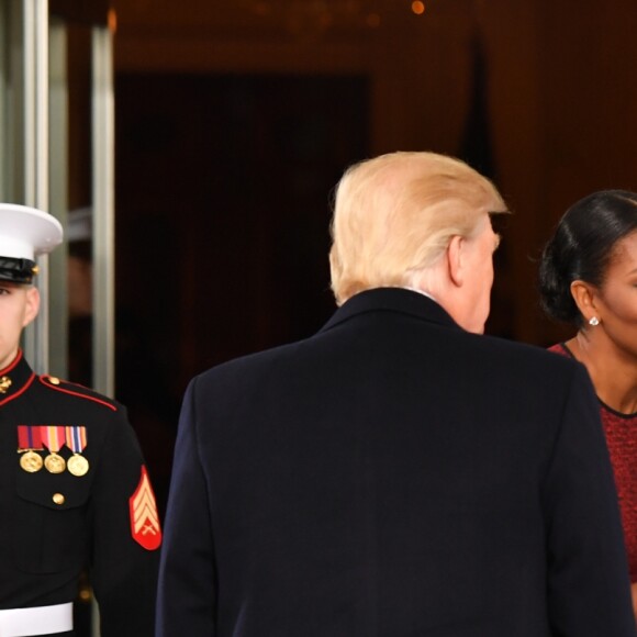 Melania Trump, Donald Trump, Barack Obama et Michelle Obama au Capitol à Washington, le 20 janvier 2017