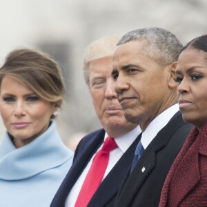 Melania Trump, Donald Trump, Barack Obama et Michelle Obama au Capitol à Washington, le 20 janvier 2017