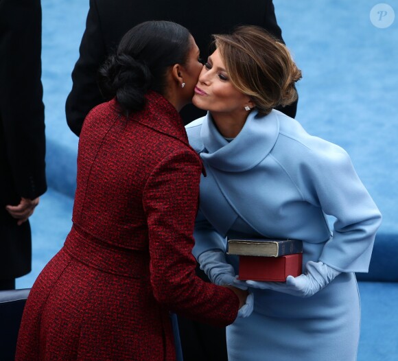 Melania Trump et Michelle Obama au Capitol à Washington, le 20 janvier 2017