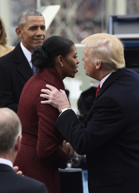 Donald Trump, Barack Obama et Michelle Obama au Capitol à Washington, le 20 janvier 2017