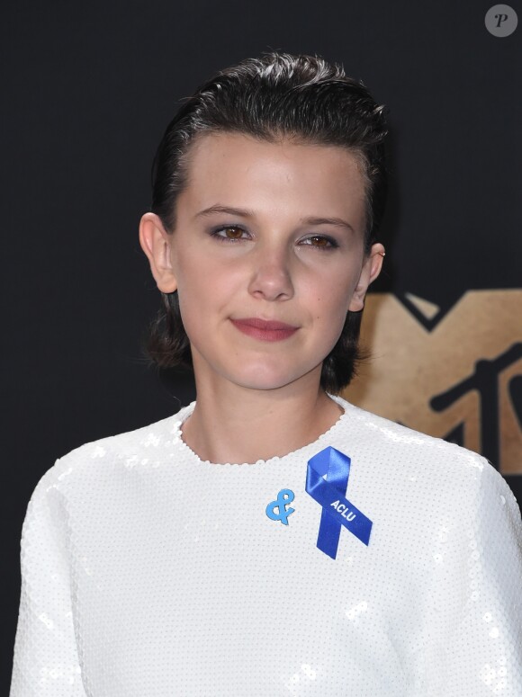Millie Bobby Brown au MTV Movie & TV awards 2017 à l'auditorium de Shrine à Los Angeles, le 7 mai 2017