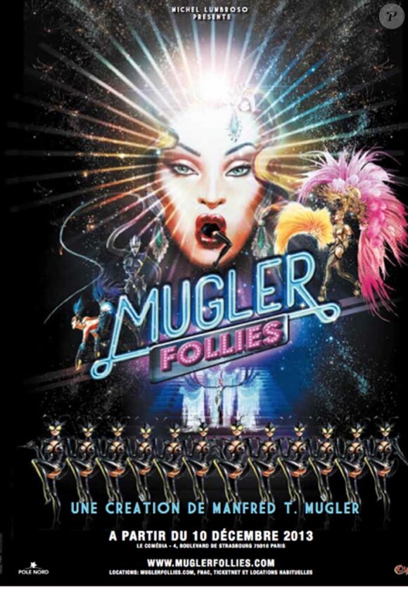 L'affiche du spectacle Mugler Follies au théâtre Comédia à Paris