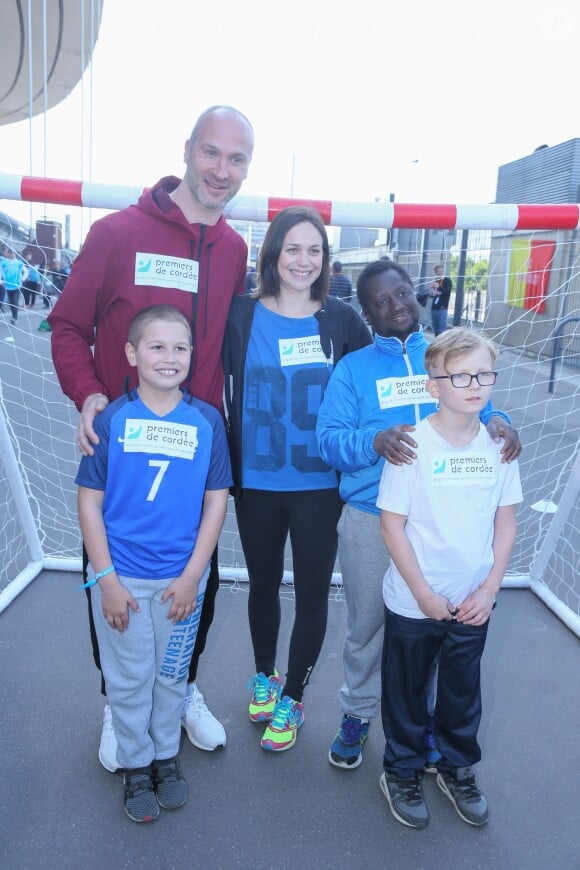 Thierry Omeyer, Nathalie Péchalat - Journée Evasion au Stade de France à Saint Denis pour soutenir la candidature olympique et paralympique 2024, le 10 mai 2017. © CVS/Bestimage10/05/2017 - Paris