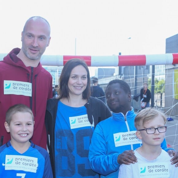 Thierry Omeyer, Nathalie Péchalat - Journée Evasion au Stade de France à Saint Denis pour soutenir la candidature olympique et paralympique 2024, le 10 mai 2017. © CVS/Bestimage