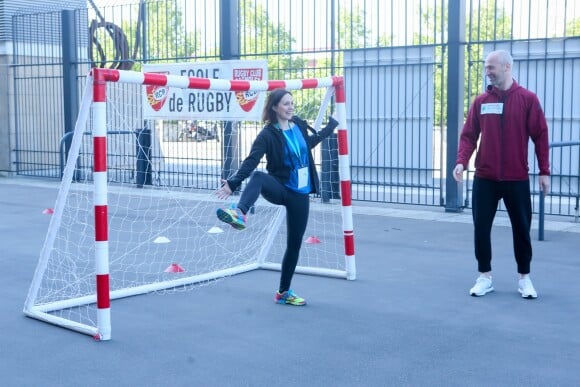 Nathalie Péchalat, Thierry Omeyer - Journée Evasion au Stade de France à Saint Denis pour soutenir la candidature olympique et paralympique 2024, le 10 mai 2017. © CVS/Bestimage