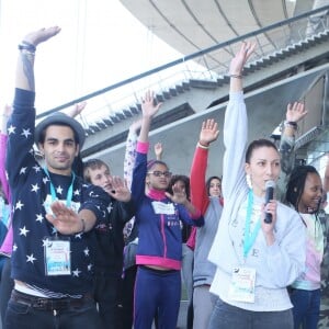 Christophe Licata, Silvia Notargiacomo, Gabin Giband - Journée Evasion au Stade de France à Saint Denis pour soutenir la candidature olympique et paralympique 2024, le 10 mai 2017. © CVS/Bestimage