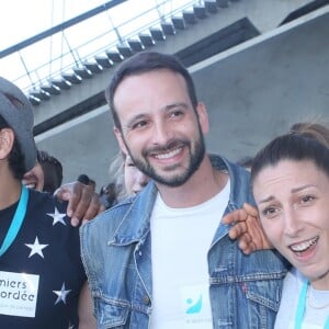 Christophe Licata, Gabin Giband, Silvia Notargiacomo - Journée Evasion au Stade de France à Saint Denis pour soutenir la candidature olympique et paralympique 2024, le 10 mai 2017. © CVS/Bestimage