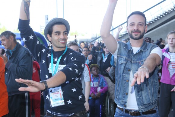 Christophe Licata, Gabin Giband - Journée Evasion au Stade de France à Saint Denis pour soutenir la candidature olympique et paralympique 2024, le 10 mai 2017. © CVS/Bestimage