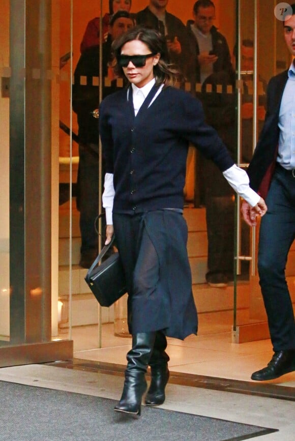 Victoria Beckham sort d'un hôtel à New York, le 11 mai 2017. © CPA/Bestimage