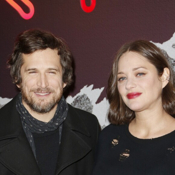 Marion Cotillard (enceinte) et son compagnon Guillaume Canet - Avant-première du film "Rock'n Roll" au Pathé Beaugrenelle à Paris le 13 février 2017.
