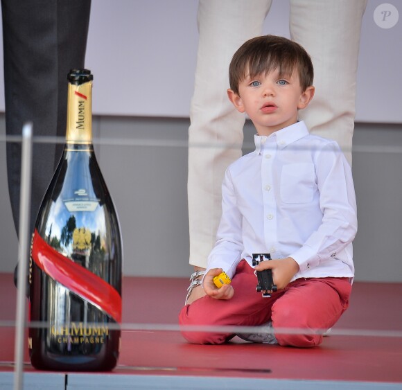 Raphaël, le fils de Charlotte Casiraghi - Grand Prix de Formule E à Monaco le 13 mai 2017. © Michael Alesi / Bestimage