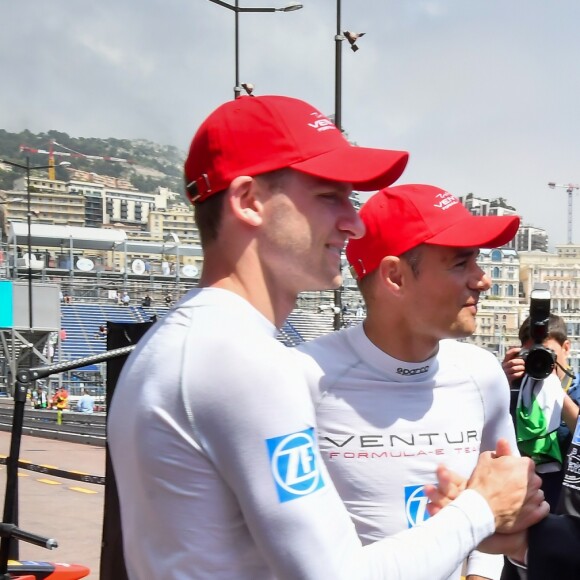 Maro Engel et le prince Albert II de Monaco - Grand Prix de Formule E à Monaco le 13 mai 2017. © Michael Alesi / Bestimage