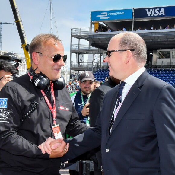 Richard Borfiga et le prince Albert II de Monaco - Grand Prix de Formule E à Monaco le 13 mai 2017. © Michael Alesi / Bestimage