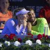 Maria Sharapova et Grigos Dimitrov lors d'un match de tennis de charité à Madrid, le 4 mai 2017