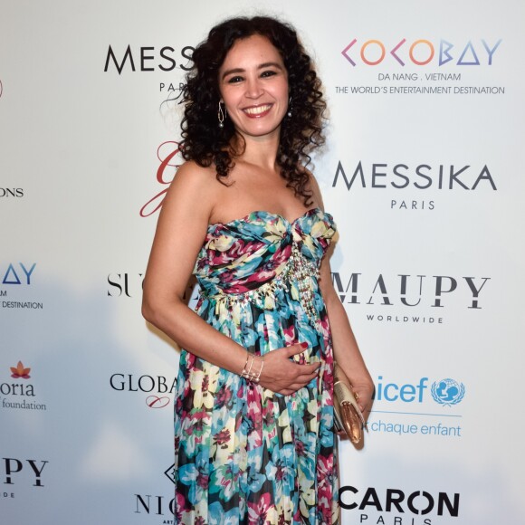 Aïda Touihri lors du photocall de la 8ème édition du "Global Gift Gala" à l'hôtel Four Seasons George V à Paris, le 16 mai 2017.