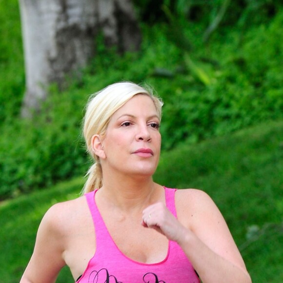 Tori Spelling fait son footing à Los Angeles, le 1er mai 2017