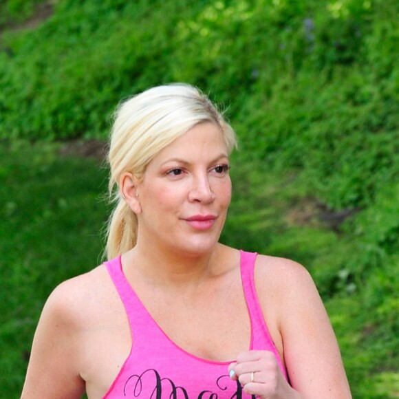 Tori Spelling fait son footing à Los Angeles, le 1er mai 2017